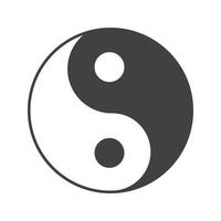 icona del glifo con yin yang. simbolo di sagoma. spazio negativo. illustrazione vettoriale isolato