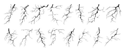 fulmine sciopero bullone sagome vettore illustrazione impostare.