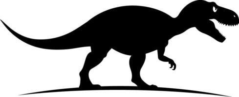 arrabbiato tirannosauro rex silhouette. nero su bianca dinosauro vettore illustrazione