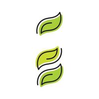 modello di vettore dell'elemento di ecologia dell'icona del logo della foglia verde