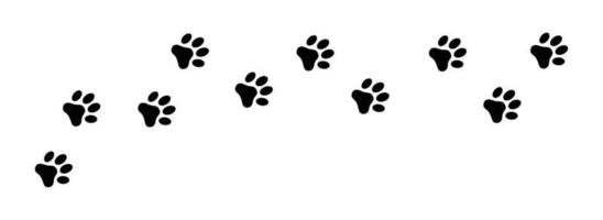 traccia del piede dell'impronta della zampa. cane, impronta di zampa di gatto. vettore