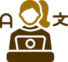 libero professionista traduttore creativo icona design vettore