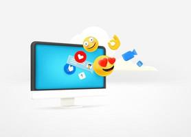 utilizzando gadget moderni per comunicare nel web. concetto di social media vettore