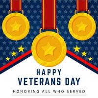 felice illustrazione del giorno dei veterani, in onore di tutti coloro che hanno servito vettore