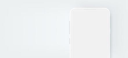 moderno telefono cellulare bianco con schermo vuoto. modello di banner con spazio di copia vettore