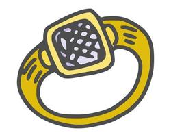 anello d'oro disegno semplice. disegno vettoriale scarabocchio nuovo