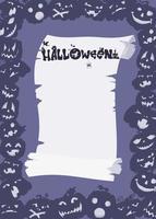 poster di zucca di halloween viola. vettore stock nuovo