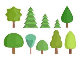 una selezione di alberi isometrici per creare una foresta piatta vettore