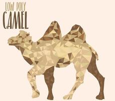 grande cammello brillante illustrazione di poli basso vettore