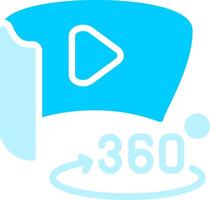 360 grado video creativo icona design vettore