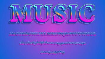 modello di progettazione di effetti di testo musica moderna parola colorata vettore