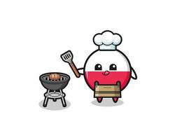 chef barbecue bandiera polonia con una griglia vettore