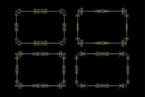 elementi cornice dorata vettore set