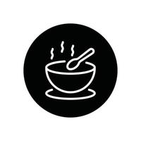icona del glifo con zuppa calda vettore