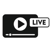 vivere video Podcast icona semplice vettore. streaming piattaforma vettore