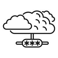 nube dati accesso icona schema vettore. Basso passo sicuro vettore