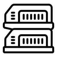 Multi livello carta vassoio icona schema vettore. scrivania File contenitore vettore
