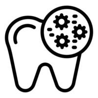 dentale carie icona schema vettore. orale batteri vettore