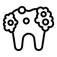 dentale pulizia routine icona schema vettore. orale igiene vettore