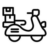 motocicletta consegna icona schema vettore. scooter spedizione servizio vettore
