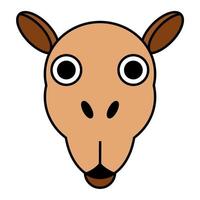 simpatico cartone animato cammello face.vector illustration vettore