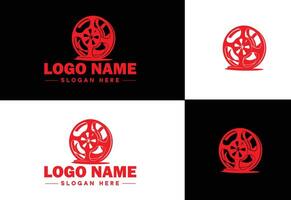 film bobina logo icona vettore per attività commerciale marca App icona film cinema Teatro video canale cinematografia logo modello