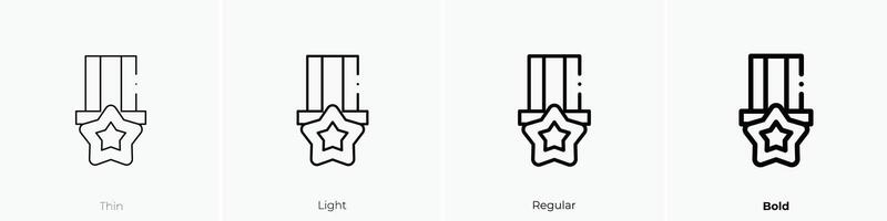 medaglia icona. sottile, luce, regolare e grassetto stile design isolato su bianca sfondo vettore