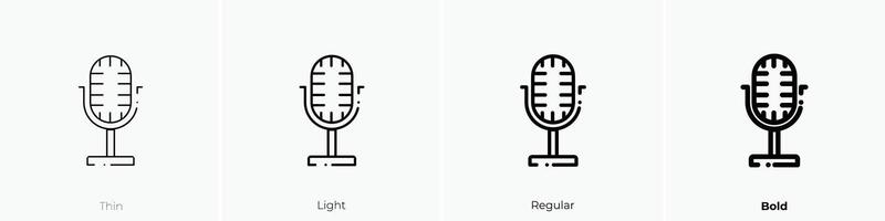 microfoni icona. sottile, luce, regolare e grassetto stile design isolato su bianca sfondo vettore