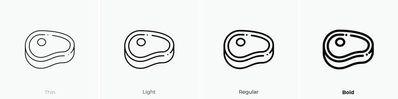 carne icona. sottile, luce, regolare e grassetto stile design isolato su bianca sfondo vettore