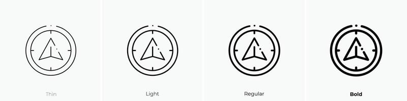 navigazione icona. sottile, luce, regolare e grassetto stile design isolato su bianca sfondo vettore