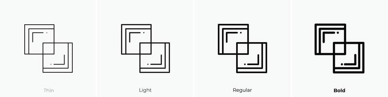 merge icona. sottile, luce, regolare e grassetto stile design isolato su bianca sfondo vettore