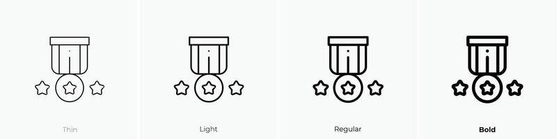 medaglia icona. sottile, luce, regolare e grassetto stile design isolato su bianca sfondo vettore