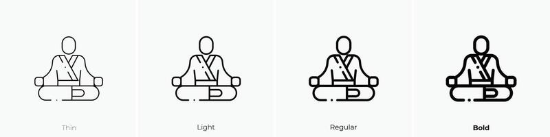 meditazione icona. sottile, luce, regolare e grassetto stile design isolato su bianca sfondo vettore