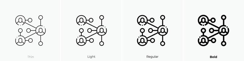 networking icona. sottile, luce, regolare e grassetto stile design isolato su bianca sfondo vettore