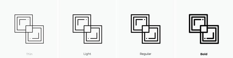 merge icona. sottile, luce, regolare e grassetto stile design isolato su bianca sfondo vettore