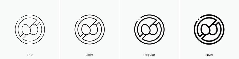 no uova icona. sottile, luce, regolare e grassetto stile design isolato su bianca sfondo vettore