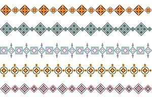 etnico tradizionale simboli con colorato. mano disegnato scarabocchio stile. geometrico forme per elemento, Stampa vettore