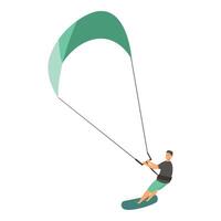 kitesurf sport icona cartone animato vettore. dinamico estremo vettore
