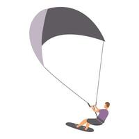 kitesurf icona cartone animato vettore. sport tavola estremo vettore