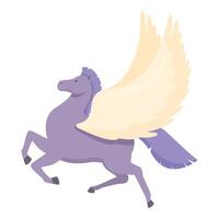 mito cavallo volante icona cartone animato vettore. Pegasus animale vettore