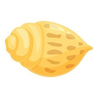 giallo mare conchiglia icona cartone animato vettore. oceano cibo vettore