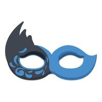 nero blu carnevale maschera icona cartone animato vettore. moda italiano oggetto vettore