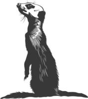 ai generato silhouette meerkat animale nero colore solo vettore