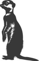 ai generato silhouette meerkat animale nero colore solo vettore