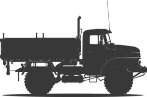 ai generato silhouette militare camion nero colore solo vettore