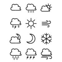 disegno dell'icona di previsioni del tempo con stile di arte di linea. design per applicazioni e presentazioni. vettore