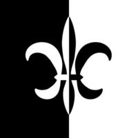 astratto fleur de lis icona. nero e bianca illustrazione. vettore