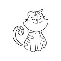 bambini colorazione pagine, carino gatto colorazione pagine, gatto personaggio vettore illustrazione