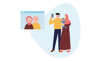 pagare zakat o in linea zakat applicazione per Ramadan concetto vettore