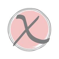 femminile X logo modello design vettore